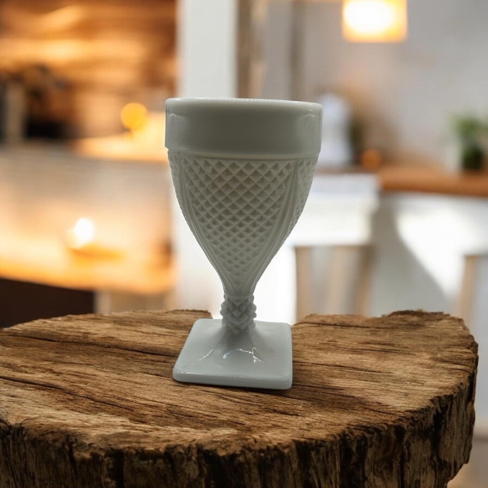 Vintage Westmoreland English Hobnail Milk Glass Goblet